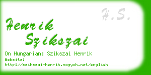 henrik szikszai business card